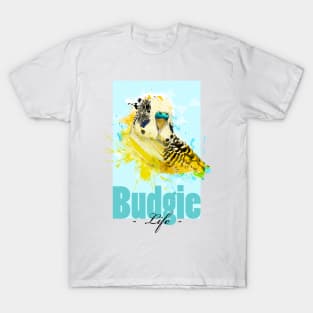 Tropical Exotic Aquarell Budgie Budgerigar Parakeet Parrot Life T-Shirt